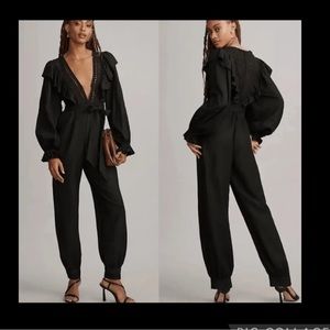 🆕Farm RIO Black Laces And Ruffles Jumpsuit